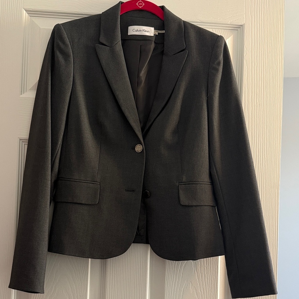Calvin Klein Women's Dark Gray Tailored Blazer